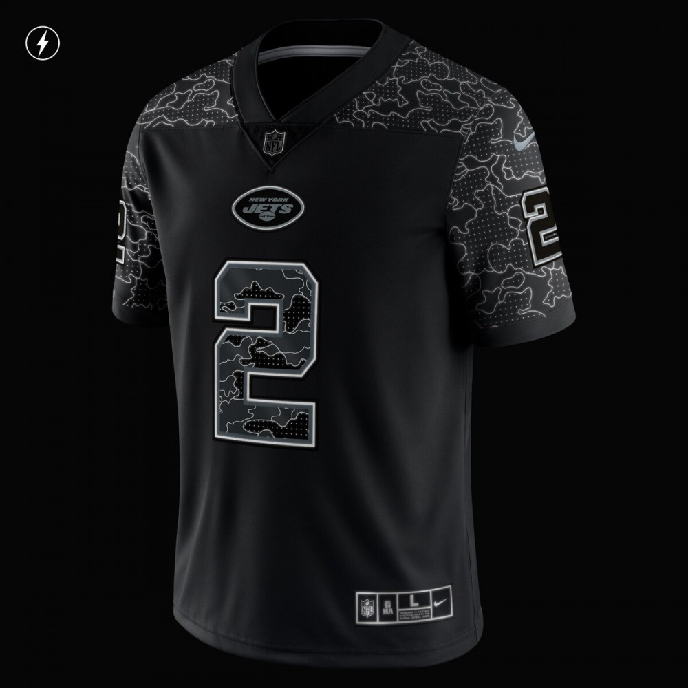 Zach Wilson New York Jets Nike RFLCTV Limited Jersey - Black-GridironStore